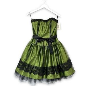 Vintage Jessica McClintock Gunne Sax Hocus Pocus Vibes Chartreuse NEW